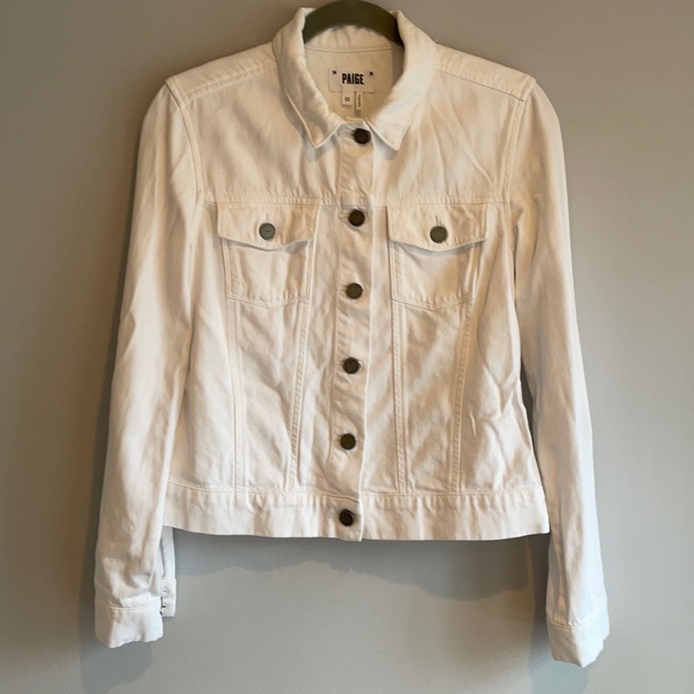 Paige Aveline Class White Denim Jacket XS